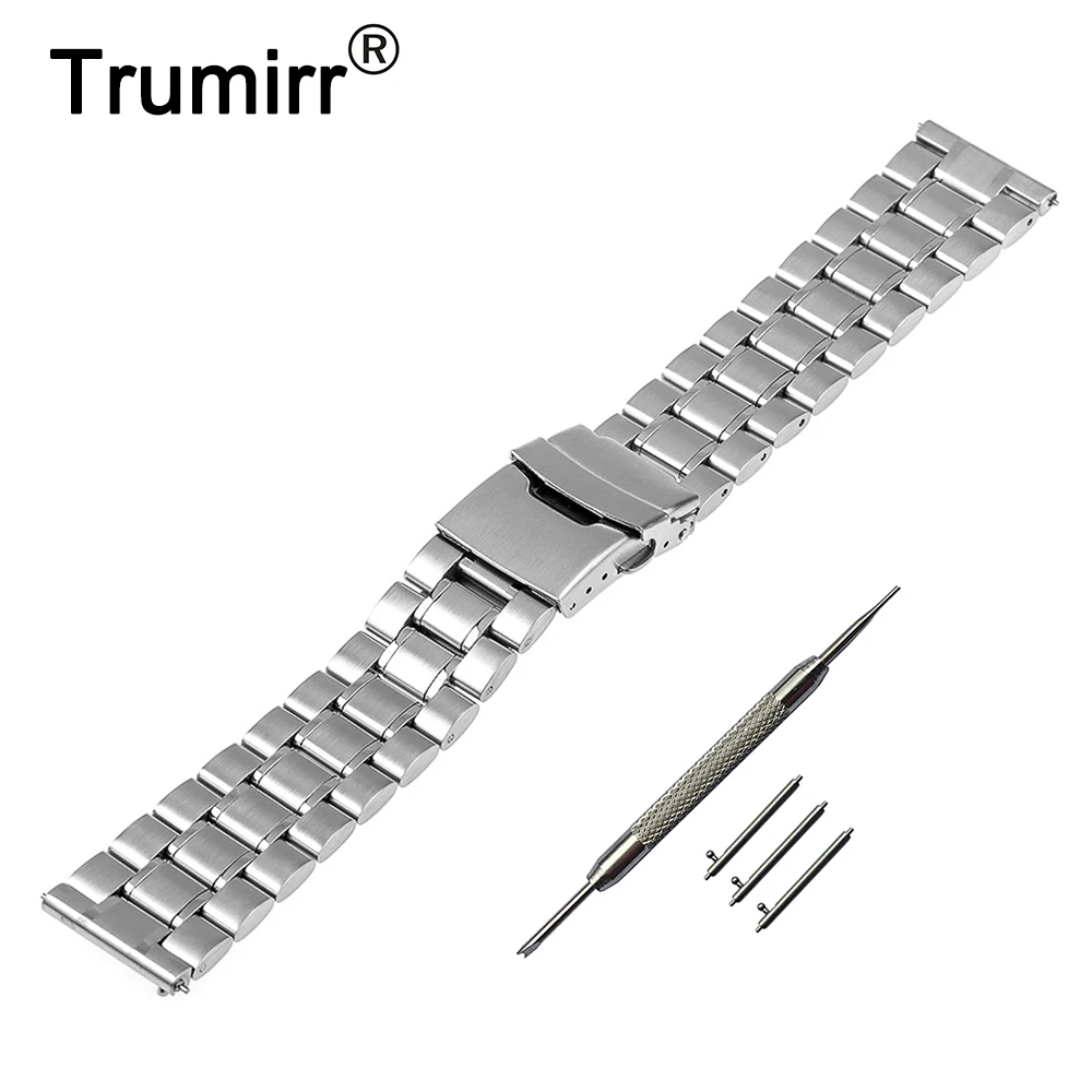 

22mm Stainless Steel Watch Band for Asus ZenWatch 1 2 Men WI500Q WI501Q Quick Release Belt Safety Buckle Strap Wrist Bracelet