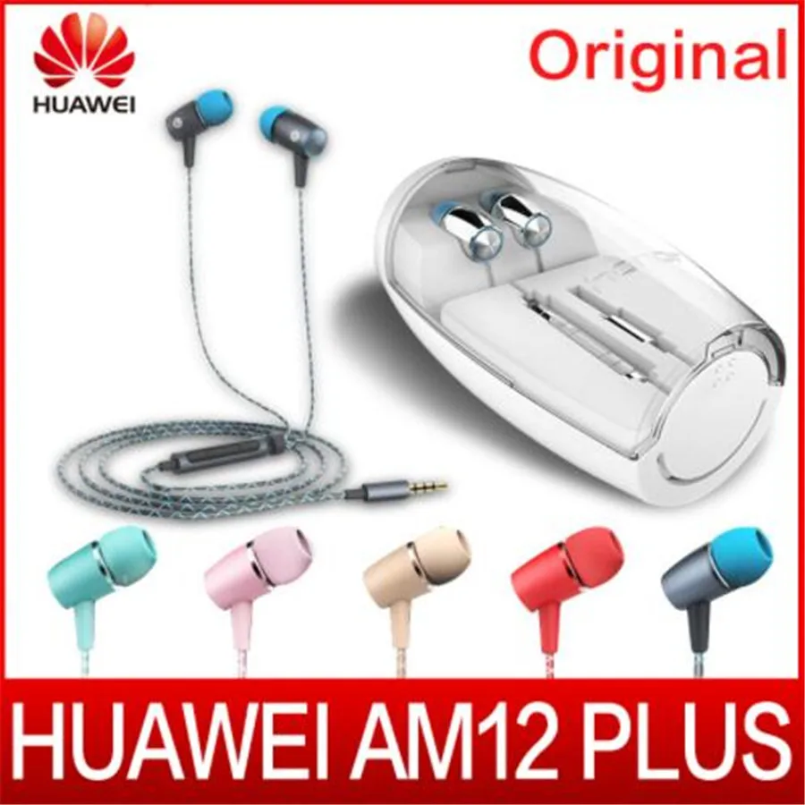 

100%Original Honor Engine earphones Huawei AM12 Plus with mic Three Keys Drive-By-Wire 3.5 mm Headset Jack For Huawei Phones