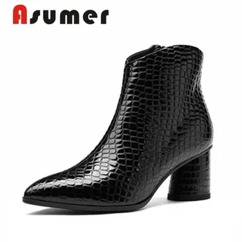ASUMER HOT SALE 2020 adult genuine leather boots solid simple ankle boots for women thick heels fashion genuine leather boots
ASUMER HOT SALE 2020 adult genuine leather boots solid simple ankle boots for women thick heels fashion genuine leather boots