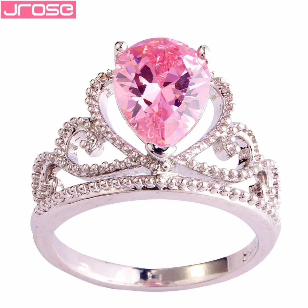 JROSE Wholesale Crown Water drop Style Jewelry Fashion Rainbow Pink Cubic Zircon Silver Ring Size 6 7 8 9 10 Valentines Gift
JROSE Wholesale Crown Water drop Style Jewelry Fashion Rainbow Pink Cubic Zircon Silver Ring Size 6 7 8 9 10 Valentines Gift
