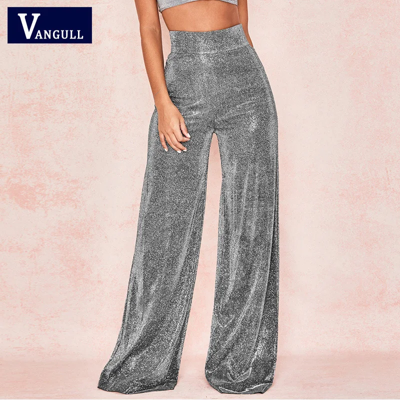 Vangull High Waist Pants Women Silver Shiny Pants 2019 New Spring Fashion Flare Pant Female Party Wear Ladies Elegant Trousers
Vangull High Waist Pants Women Silver Shiny Pants 2019 New Spring Fashion Flare Pant Female Party Wear Ladies Elegant Trousers