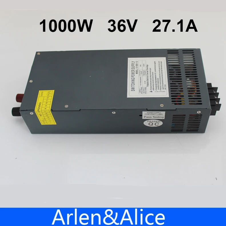 1000W 0 to 36V adjustable 27.1A Single Output Switching power supply AC to DC 110V or 220V
1000W 0 to 36V adjustable 27.1A Single Output Switching power supply AC to DC 110V or 220V