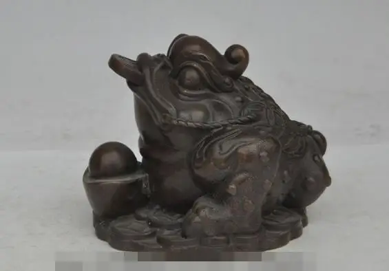 S01347 5" chinese fengshui bronze wealth money coin ingot golden toad bufo frog statue (B0413)
S01347 5" chinese fengshui bronze wealth money coin ingot golden toad bufo frog statue (B0413)