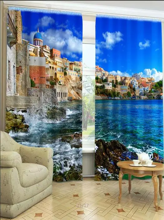 Photo Print stereoscopic 3d Curtains Seaview building three-dimensional printing 3d window curtain
Photo Print stereoscopic 3d Curtains Seaview building three-dimensional printing 3d window curtain