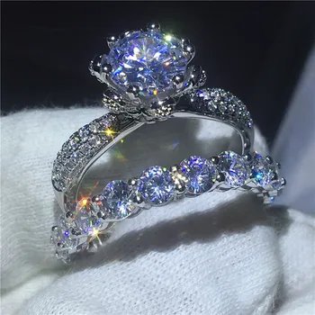 Flower Jewelry 925 Sterling silver ring set Full AAAAA Zircon Cz stone Engagement wedding band rings for women Gift
Flower Jewelry 925 Sterling silver ring set Full AAAAA Zircon Cz stone Engagement wedding band rings for women Gift
