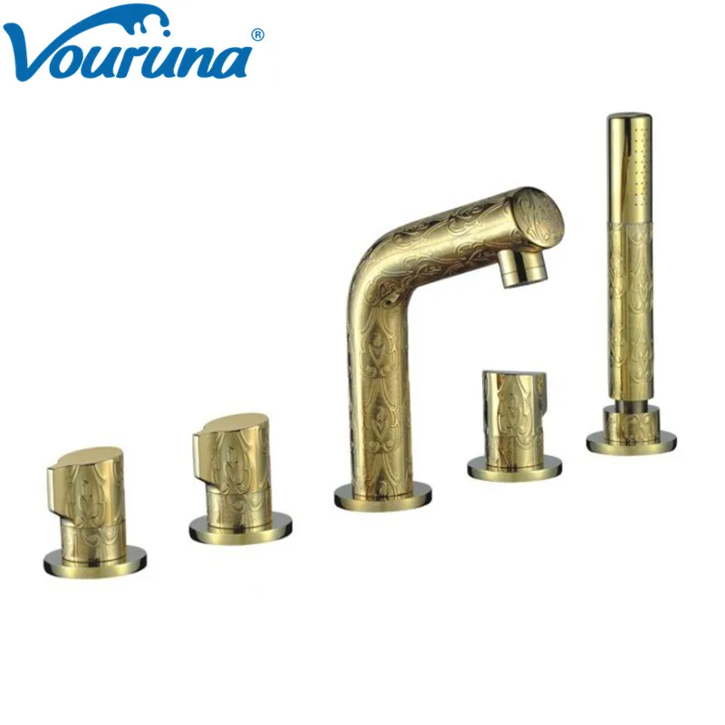 2018 Wholesale Luxury Antique Bronze 5pcs Roman Tub Filler Trim Vintage Old Style Bath Faucet Mixer Tap with Hand shower
2018 Wholesale Luxury Antique Bronze 5pcs Roman Tub Filler Trim Vintage Old Style Bath Faucet Mixer Tap with Hand shower