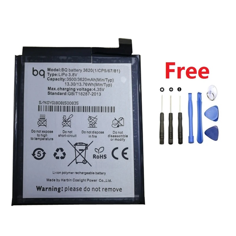 New Replacement Battery for BQ Aquaris M5.5 Cell Phone 3.7V 3620mAh rechargeable batteries+Free Tool Sets
New Replacement Battery for BQ Aquaris M5.5 Cell Phone 3.7V 3620mAh rechargeable batteries+Free Tool Sets
