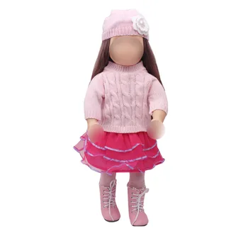 18 inch Girls doll clothes Pink sweater set + hat + skirt + stockings American new born dress Baby toys fit 43 cm baby c322
18 inch Girls doll clothes Pink sweater set + hat + skirt + stockings American new born dress Baby toys fit 43 cm baby c322