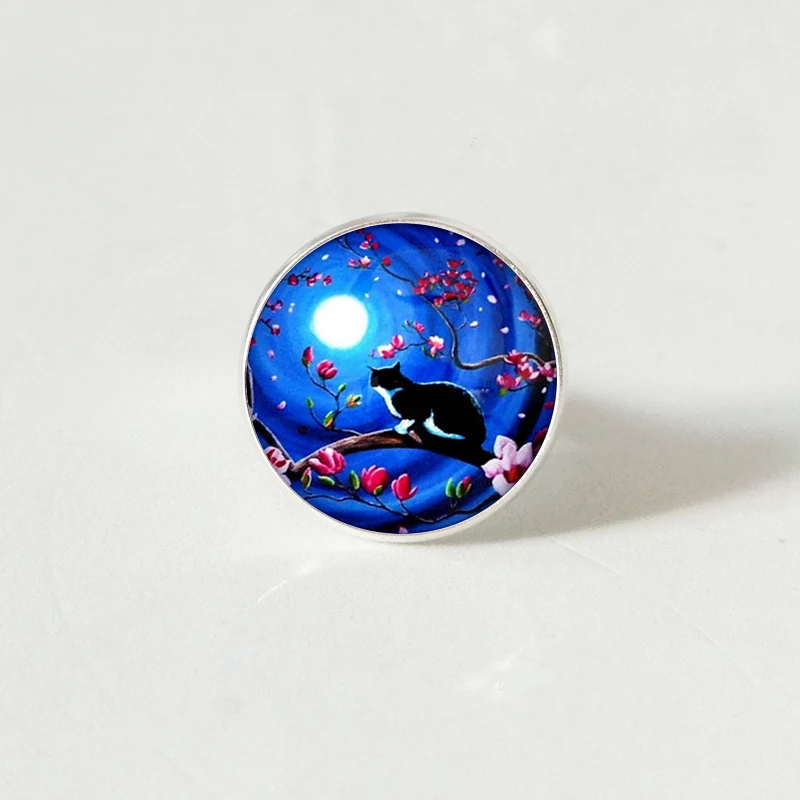 Популярное кольцо из стекла серии Moon Cat оптовая продажа модных подарков