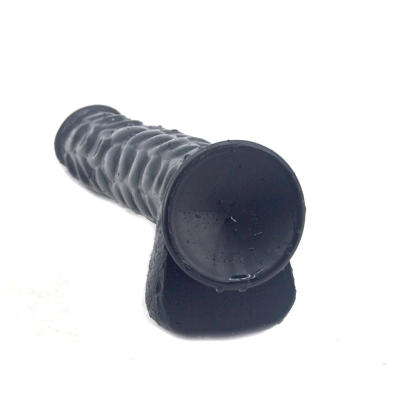 Fish Scale Shape Surface Silicone Dildo Testicular Suction Cup Sex Toy For Woman Insert Vagina Comfortable Good Quality Toy