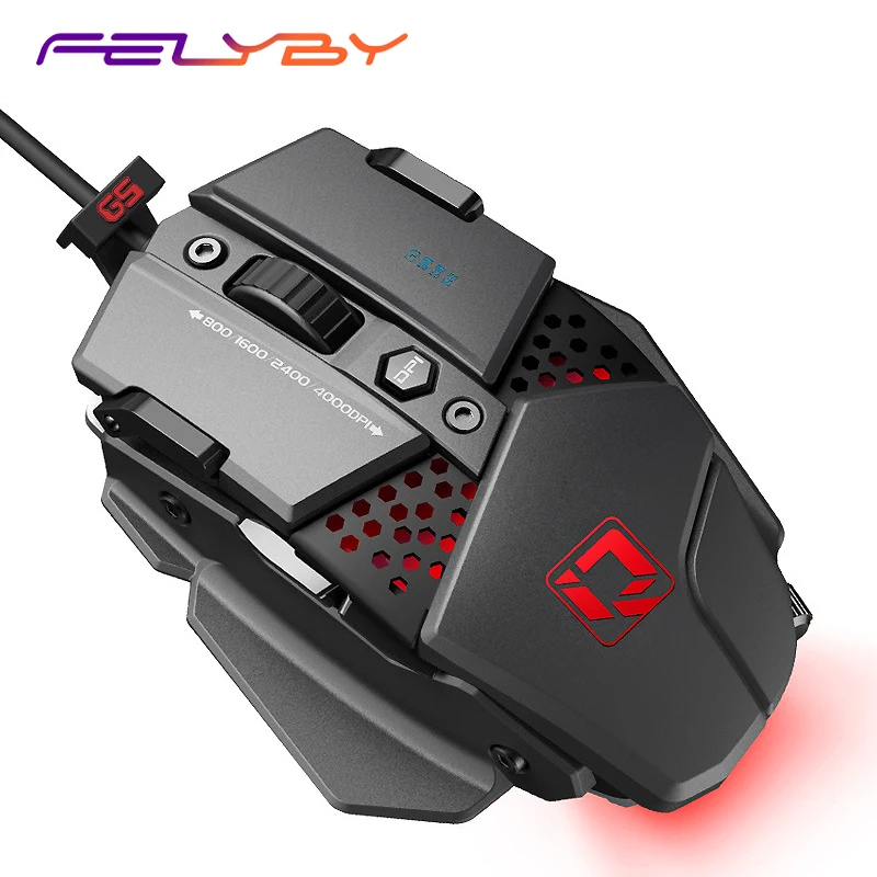 FELYBY 880 Detachable Esports Metal Mechanical Gaming Mouse for Computer and Laptop 4000DPI 8-button Illuminating Mouse 
FELYBY 880 Detachable Esports Metal Mechanical Gaming Mouse for Computer and Laptop 4000DPI 8-button Illuminating Mouse