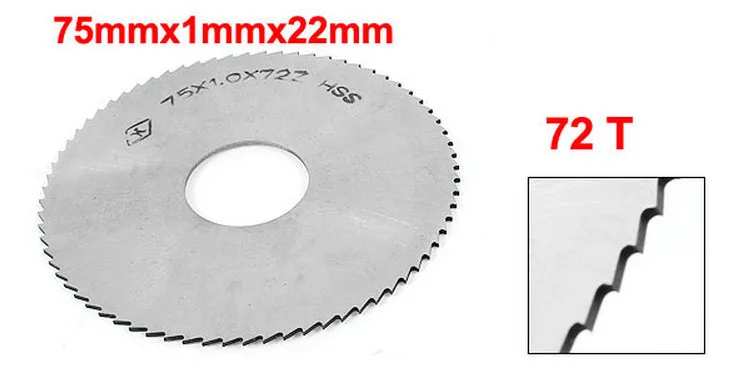 Silver Tone HSS 75mm Diameter 1mm Thickness 72 Teeth Circular Milling Cutter Saw 2PCS
Silver Tone HSS 75mm Diameter 1mm Thickness 72 Teeth Circular Milling Cutter Saw 2PCS