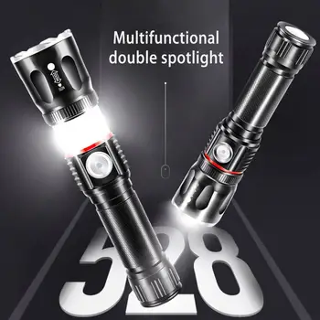 LED Aluminum Alloy Torch Dual Light Flashlight USB Charging COB Flashlight for Outdoor Camping
LED Aluminum Alloy Torch Dual Light Flashlight USB Charging COB Flashlight for Outdoor Camping
