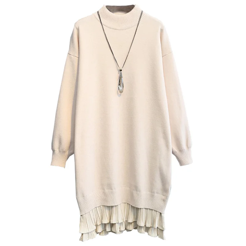 2018 new women long sweater solid knitted o-neck warm female pull loose outwear coat tops
2018 new women long sweater solid knitted o-neck warm female pull loose outwear coat tops