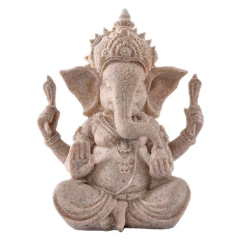 VILEAD Nature Sandstone Indian Ganesha Figurine Religious Hindu Elephant God Statues Fengshui Elephant-Headed Buddha Sculpture
VILEAD Nature Sandstone Indian Ganesha Figurine Religious Hindu Elephant God Statues Fengshui Elephant-Headed Buddha Sculpture