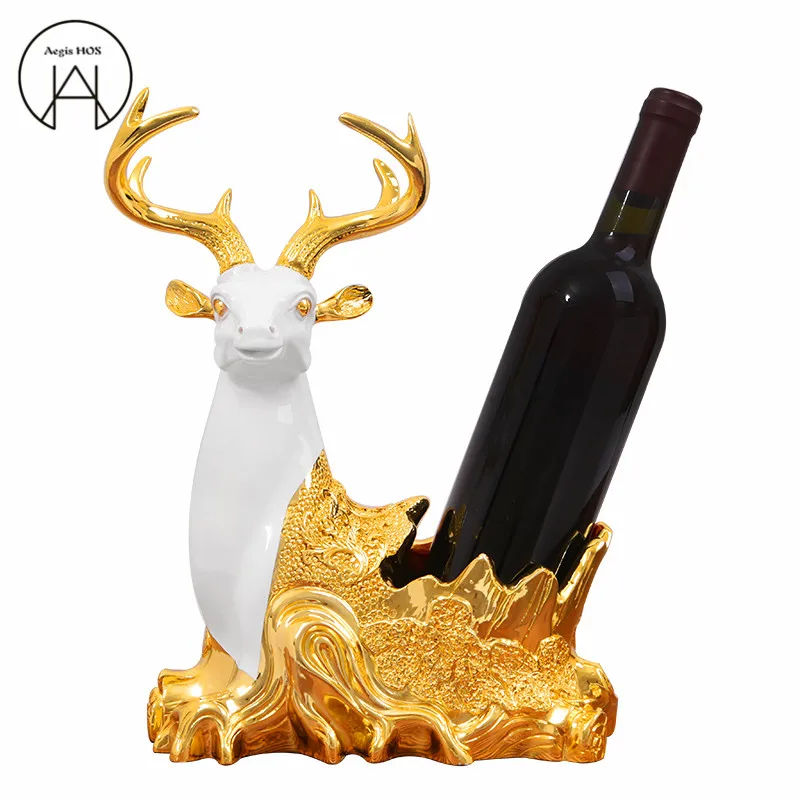 Gold deer Wine Rack Wine Holder Shelf resin Practical Sculpture Wine stand Home Decoration Interior Crafts Christmas Gift
Gold deer Wine Rack Wine Holder Shelf resin Practical Sculpture Wine stand Home Decoration Interior Crafts Christmas Gift