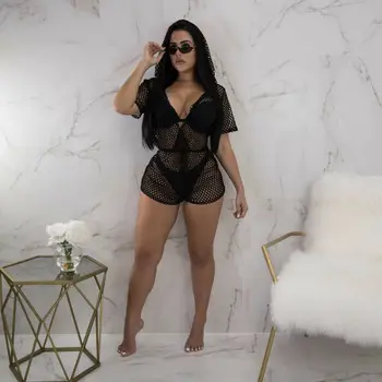 Sexy fishnet integrated women's bikini Cover-Ups fashion new summer beach dress black beachwear
Sexy fishnet integrated women's bikini Cover-Ups fashion new summer beach dress black beachwear