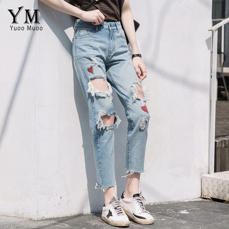 YuooMuoo New Women Summer Jeans Femme European Fashion Ripped Jeans for Women Casual Ladies Straight Denim Ankle Length Jeans
YuooMuoo New Women Summer Jeans Femme European Fashion Ripped Jeans for Women Casual Ladies Straight Denim Ankle Length Jeans