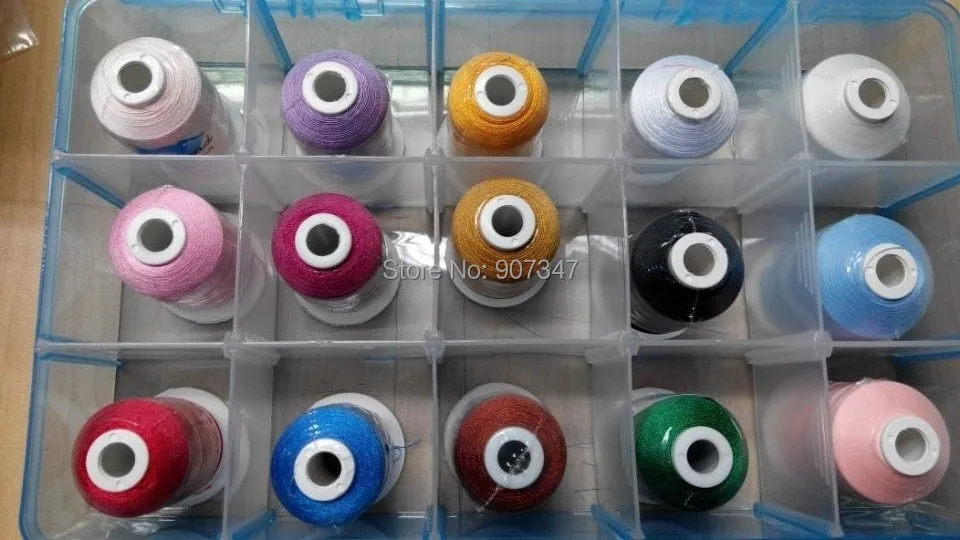 

embroidery thread 15 popular colors gift thread kit includes glow in the dark embroidery thread 3 cones, 1000 meters each