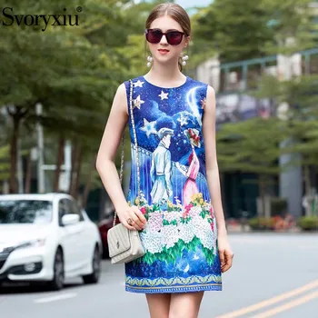 Svoryxiu 2019 New Runway Summer A Line Tank Short Dress Women's Mysterious Starry Sky Flower Print Blue Dresses Vestdios
Svoryxiu 2019 New Runway Summer A Line Tank Short Dress Women's Mysterious Starry Sky Flower Print Blue Dresses Vestdios