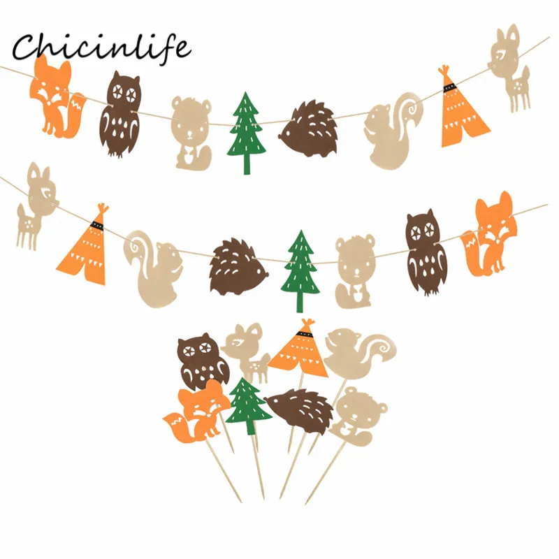Chicinlife Fox Squirrel Owl Bunting Banner Jungle Animal Cupcake Topper Animal Garland Baby Shower Birthday Party Decoration
Chicinlife Fox Squirrel Owl Bunting Banner Jungle Animal Cupcake Topper Animal Garland Baby Shower Birthday Party Decoration