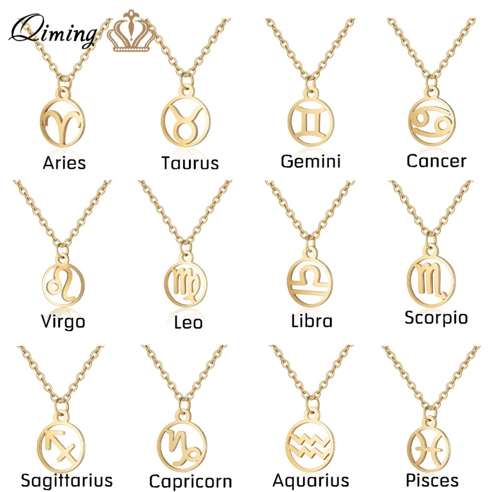 12 Constellation Star Statement Necklace Female Stainless Steel Jewelry Zodiac Astrology Gold Leo Cancer Baby Women Necklaces
12 Constellation Star Statement Necklace Female Stainless Steel Jewelry Zodiac Astrology Gold Leo Cancer Baby Women Necklaces