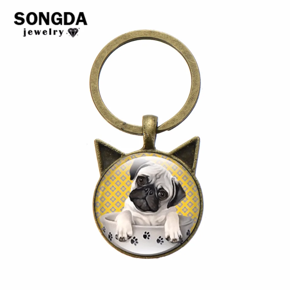 SONGDA Cartoon Pet Dog Bulldog Keychain Pug Animal Printed Glass Cabochon Keyring Toy Bag Charm Trinket Best Gift for Dog Lovers
SONGDA Cartoon Pet Dog Bulldog Keychain Pug Animal Printed Glass Cabochon Keyring Toy Bag Charm Trinket Best Gift for Dog Lovers