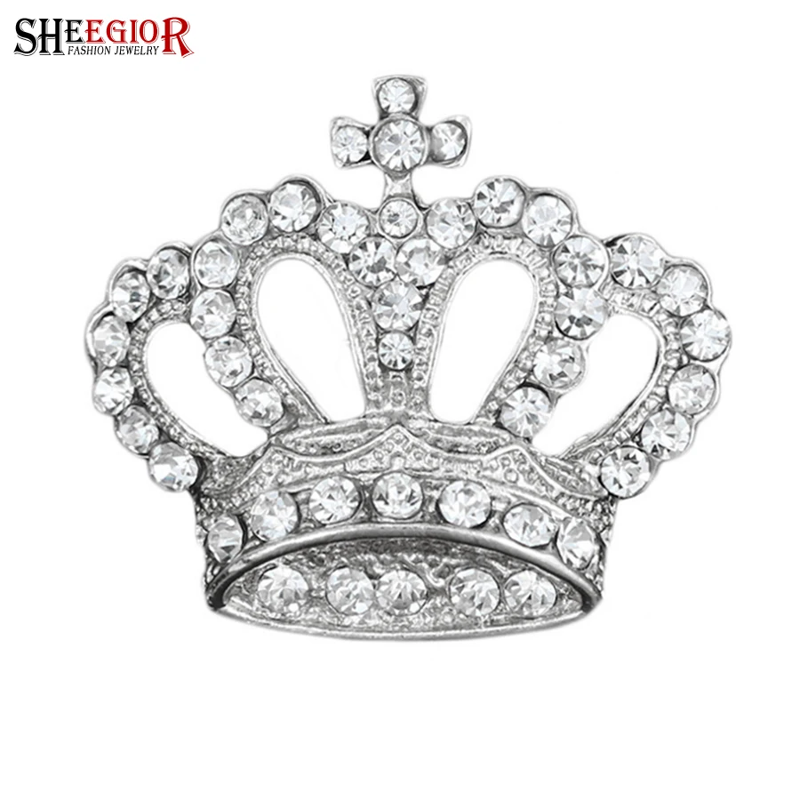 SHEEGIOR Silver Crown Collar Brooch Men's Lapel Pins Fashion Jewelry Lovely Rhinestone Cross Brooches for Women Suit Badge Gifts
SHEEGIOR Silver Crown Collar Brooch Men's Lapel Pins Fashion Jewelry Lovely Rhinestone Cross Brooches for Women Suit Badge Gifts