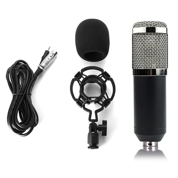 Ituf BM 800 Computer Microphone 3.5mm Wired Condenser Sound Microphone With Shock Mount For Recording Braodcasting BM-800-03