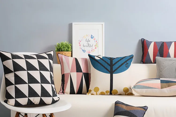 Scandinavian Style Cushions Covers Home Decor Geometric Decorative Pillows Cases Black White Cushion Linen Pillowcase For Sofa
Scandinavian Style Cushions Covers Home Decor Geometric Decorative Pillows Cases Black White Cushion Linen Pillowcase For Sofa