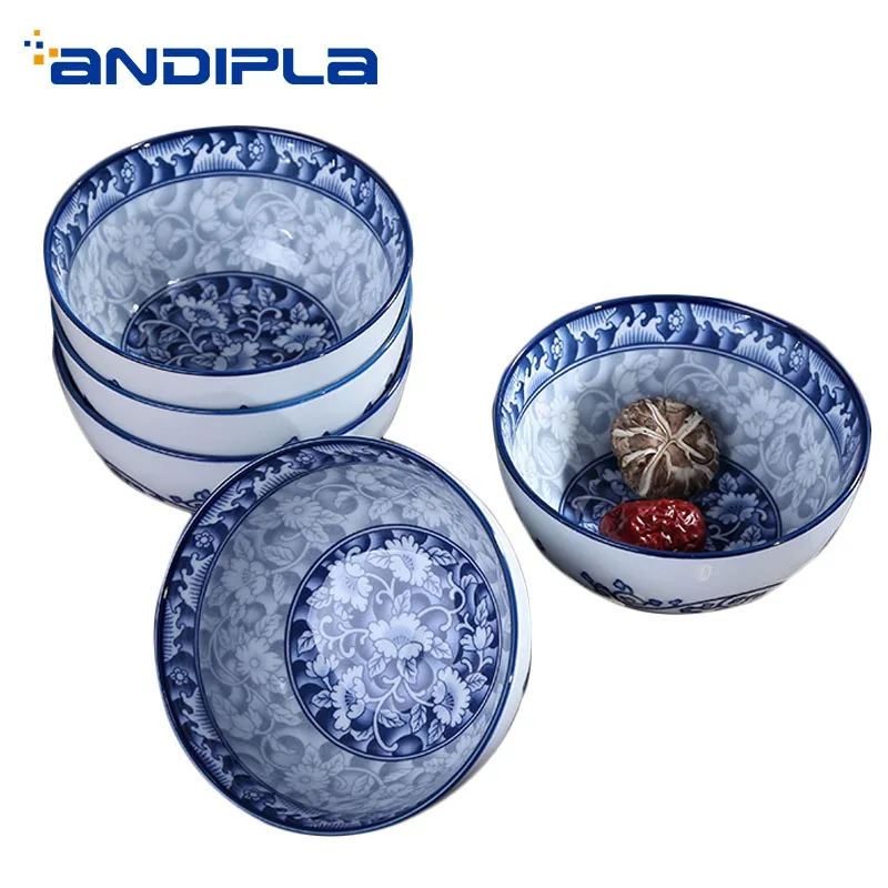 Chinese Style Blue and White Porcelain Rice Bowl Ceramic Tableware Dinnerware Home Soup Ramen Bowls Kitchen Accessories Crafts
Chinese Style Blue and White Porcelain Rice Bowl Ceramic Tableware Dinnerware Home Soup Ramen Bowls Kitchen Accessories Crafts