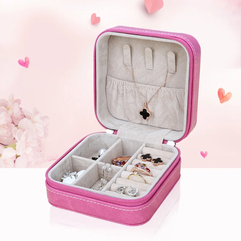 Travel Portable Women's Necklace Mini Stud Earrings Rings Jewelry Box Makeup Organizer With Zipper Party use Jewelry Box
Travel Portable Women's Necklace Mini Stud Earrings Rings Jewelry Box Makeup Organizer With Zipper Party use Jewelry Box
