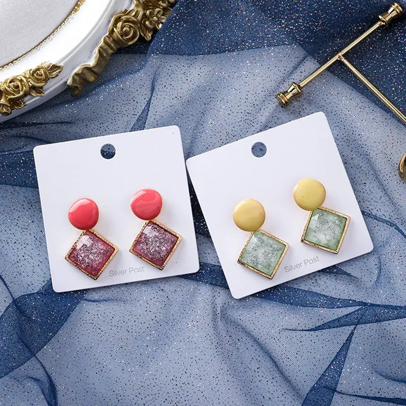 2019 Korean Geometric Earrings Candy Color Girls Earrings Women Pendientes Accessories Circle Square Brincos Moda Trendy Earring
2019 Korean Geometric Earrings Candy Color Girls Earrings Women Pendientes Accessories Circle Square Brincos Moda Trendy Earring
