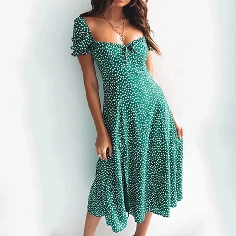 Summer Bohemian green party dress 2019 beach Women maxi Square collar printed Floral ruffles dress boho dresses robe femme
Summer Bohemian green party dress 2019 beach Women maxi Square collar printed Floral ruffles dress boho dresses robe femme