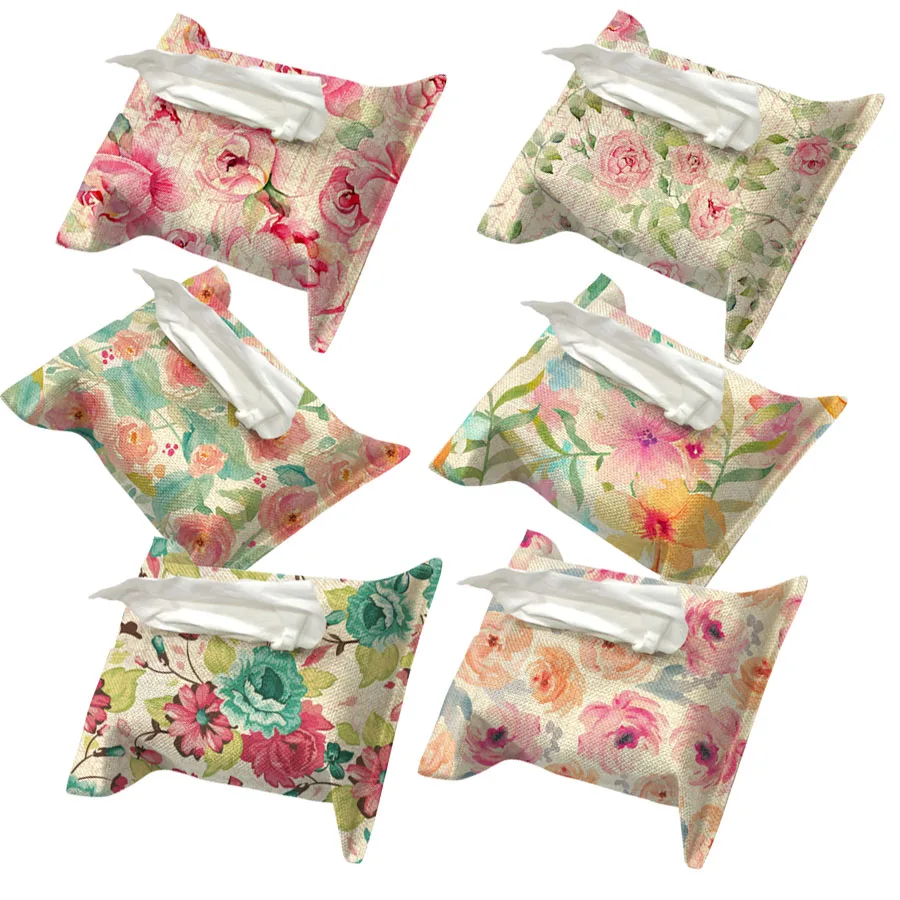 Love And Heart Decorate Tissue Boxes Fabric Linen Cover Car Home