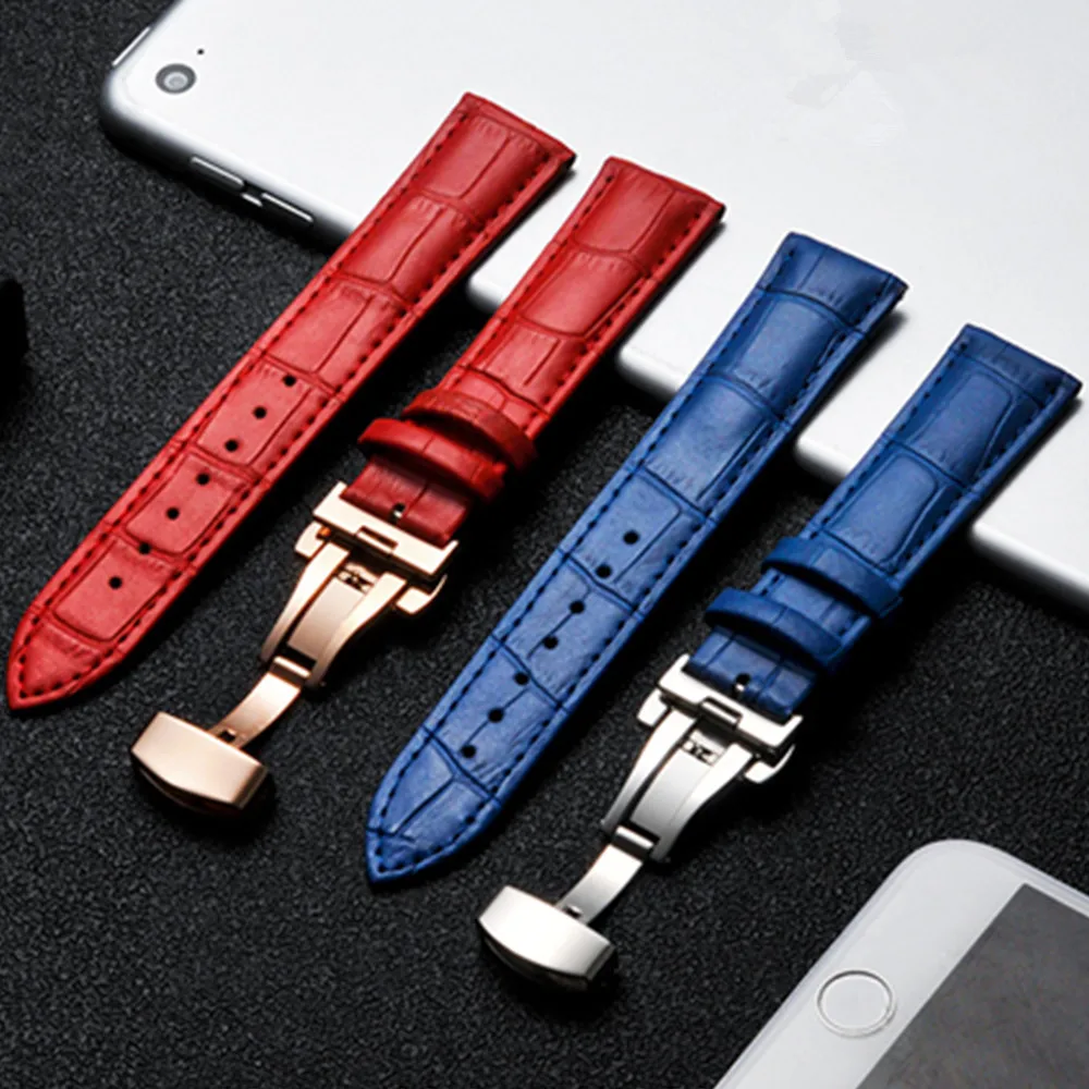 14 15 16 17 18 19 20mm Genuine Leather Watch Bands Replacement Butterfly Clasp Buckle Blue Crocodile Grain Strap Watchbands
14 15 16 17 18 19 20mm Genuine Leather Watch Bands Replacement Butterfly Clasp Buckle Blue Crocodile Grain Strap Watchbands