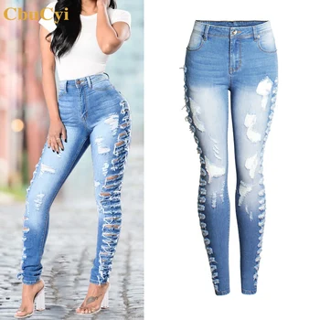 Fashion Hole Ripped Jeans Women's Denim Pants Slim Stretch Plus Size Jeans Trousers Women Bleached Casual Denim Pencil Pants
Fashion Hole Ripped Jeans Women's Denim Pants Slim Stretch Plus Size Jeans Trousers Women Bleached Casual Denim Pencil Pants