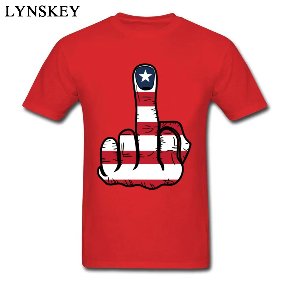 Adult Tops Tees Prevalent Classic T Shirt Pure Cotton Crewneck Short Sleeve Printed Middle Finger USA Flag Clothing Shirt Middle Finger USA Flag red