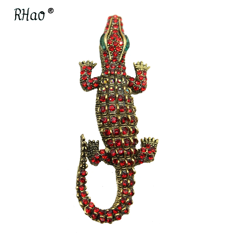 RHao Vintage Pink Green Multi color Rhinestone crocodile Brooches for Women and Men Clothes jewelry accessories Coat Collar pins
RHao Vintage Pink Green Multi color Rhinestone crocodile Brooches for Women and Men Clothes jewelry accessories Coat Collar pins