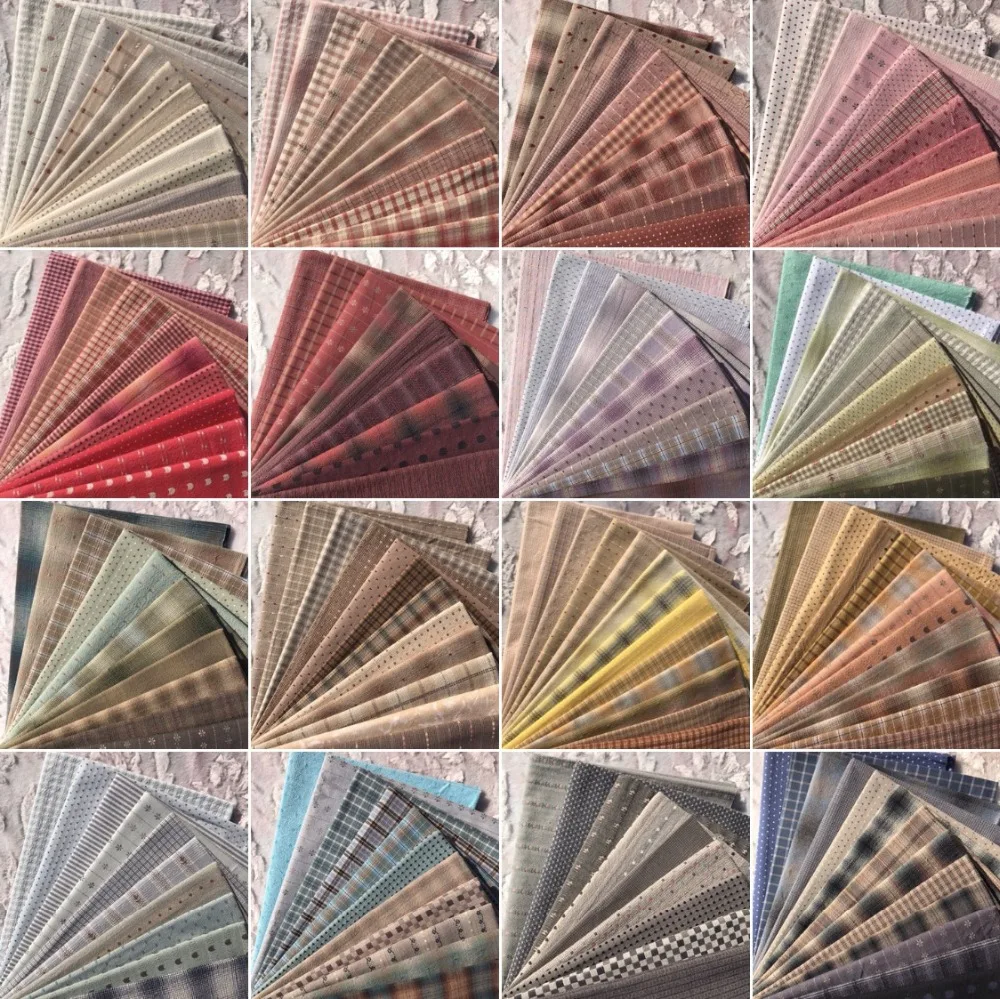 23x33cm polychromatic the cheapest Japanese first dye washed fabric stitching dol DIY plaid cotton doll cloth | Дом и сад