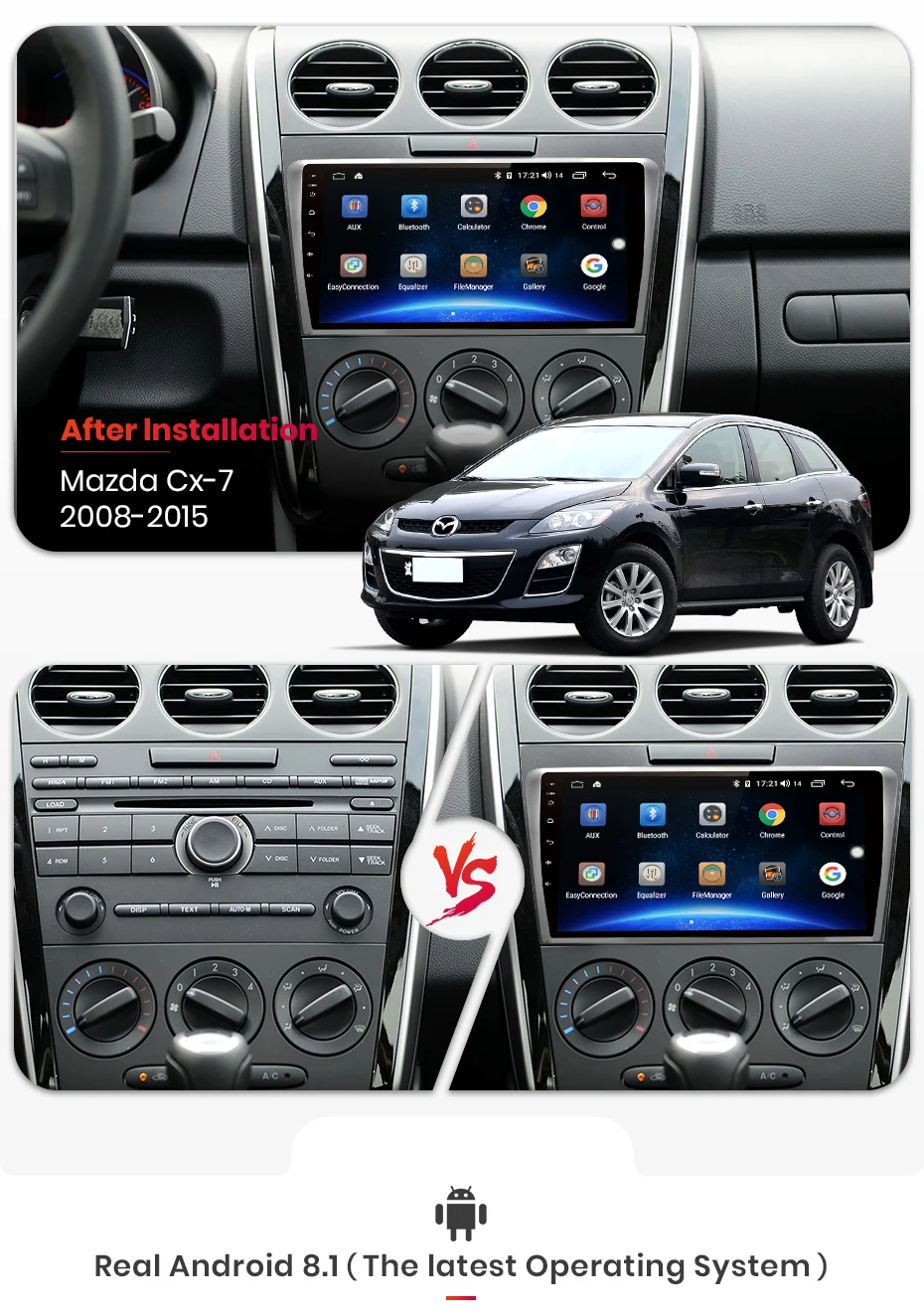 Top Junsun V1 pro 4G+64G CarPlay Android 9.0 DSP For Mazda Cx-7 cx7 2008-2015 Car Radio Multimedia Video Player Navi GPS 2 din dvd 3