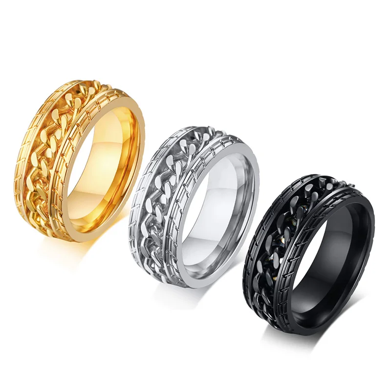 Punk Style Male Ring Black Color Stainless Steel Ring For Men Classic Design Spinner Link Chain Ring Gifts Drop Shipping. R-414
Punk Style Male Ring Black Color Stainless Steel Ring For Men Classic Design Spinner Link Chain Ring Gifts Drop Shipping. R-414