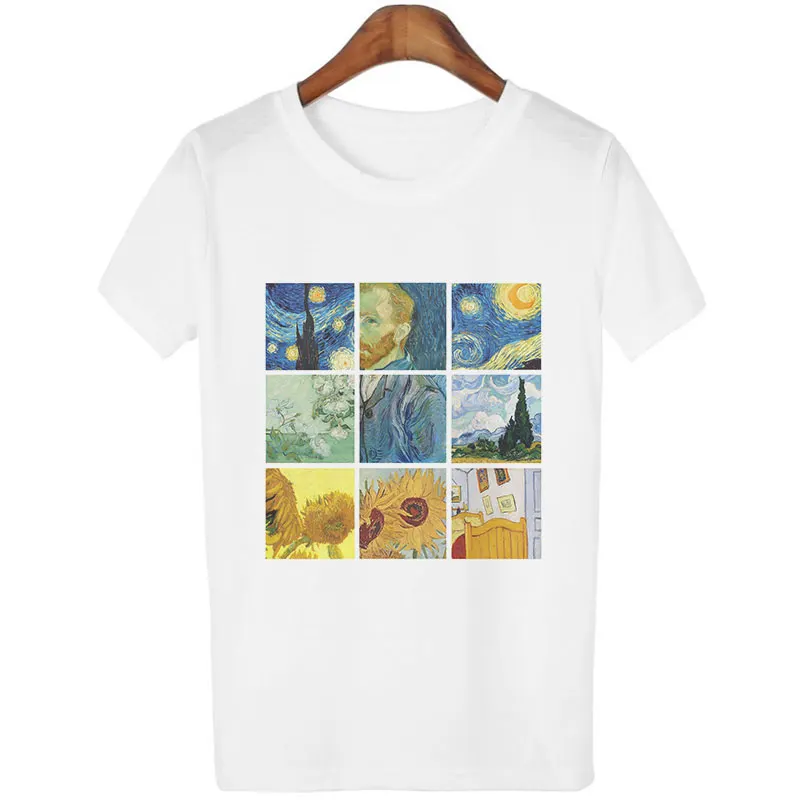 Harajuku Funny Woman Tshirt Tops Van Gogh Painter's Work Art Oil Painting Print Kawaii Casual Female Short Sleeve T Shirts Women
Harajuku Funny Woman Tshirt Tops Van Gogh Painter's Work Art Oil Painting Print Kawaii Casual Female Short Sleeve T Shirts Women