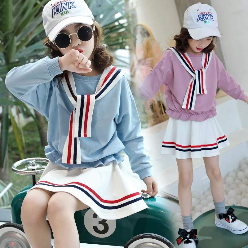 Children's Clothing Sets For Girls Suits Spring Kids Costumes College Style Cotton Sweatshirt Striped Tops+Skirt Elegant Clothes
Children's Clothing Sets For Girls Suits Spring Kids Costumes College Style Cotton Sweatshirt Striped Tops+Skirt Elegant Clothes