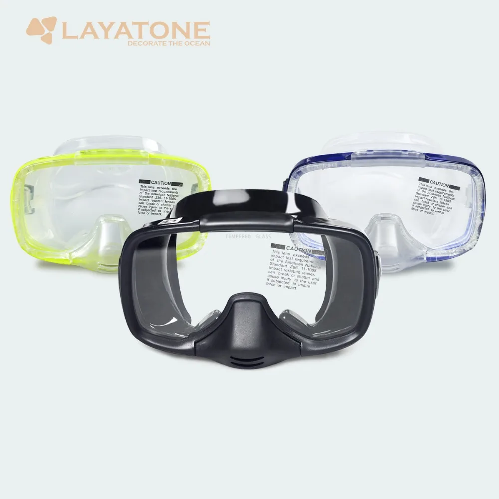 Маска LayaTone для подводной охоты очки подводного плавания с широким лицом маска