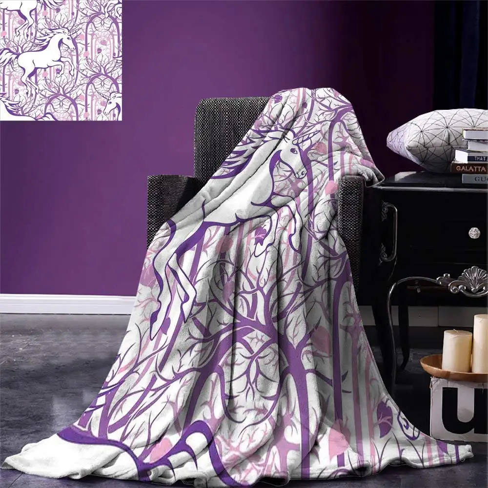 Unicorn Throw Blanket Unicorn Galloping on Curved Swirled Tree Branches in Abstract Forest Pattern Art Print Warm Microfiber
Unicorn Throw Blanket Unicorn Galloping on Curved Swirled Tree Branches in Abstract Forest Pattern Art Print Warm Microfiber