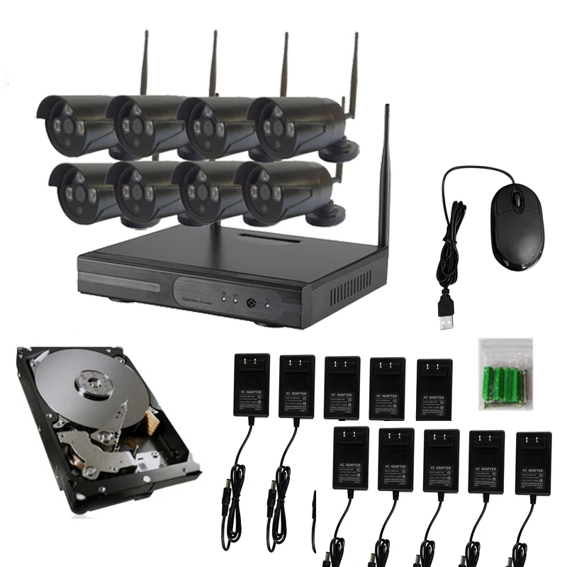 8CH CCTV системы беспроводной 960P NVR 8 шт. 1.3MP ИК Открытый P2P Wifi IP камера видеонаблюдения