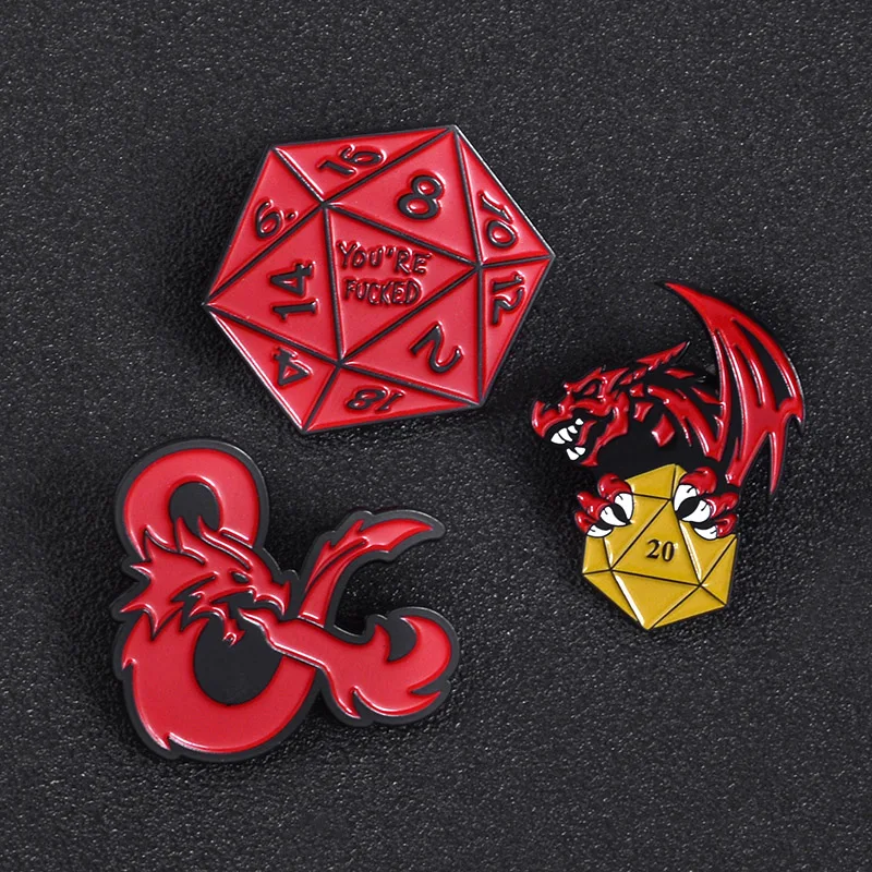 D20 Pins Twenty-Sided Die Pin for Dungeons and Dragons fans badge D20 table-top gaming Jewelry Soft Enamel Brooches Pin For gift
D20 Pins Twenty-Sided Die Pin for Dungeons and Dragons fans badge D20 table-top gaming Jewelry Soft Enamel Brooches Pin For gift