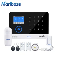 Marlboze EN RU ES PL DE Switchable Wireless Home Security WIFI GSM GPRS Alarm system APP Remote Control RFID card Arm Disarm image