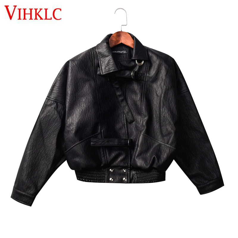 Leather Jacket Women Autumn 2018 New Korean Version Black Loose Locomotive PU Leather Coat Female Short casual jackets Tide Z31
Leather Jacket Women Autumn 2018 New Korean Version Black Loose Locomotive PU Leather Coat Female Short casual jackets Tide Z31